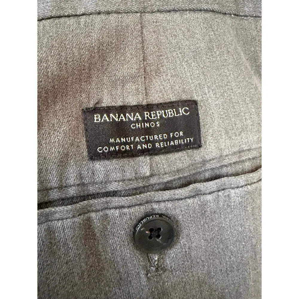 Men's Banana Republic Light Gray Mason Athletic Tapered Fit Dress Pants 34 x 36